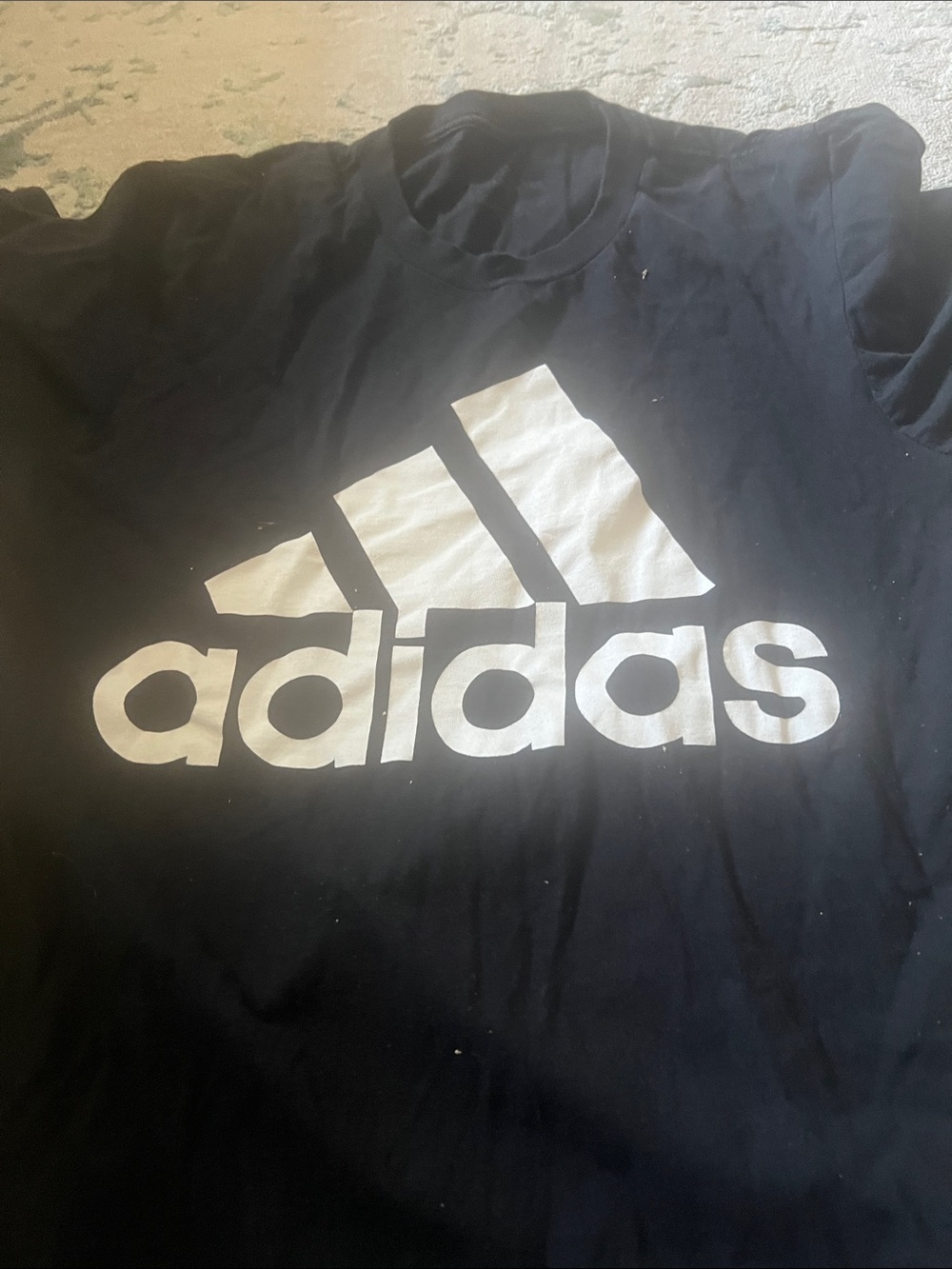 adidas Black Tee with White Logo Graphic